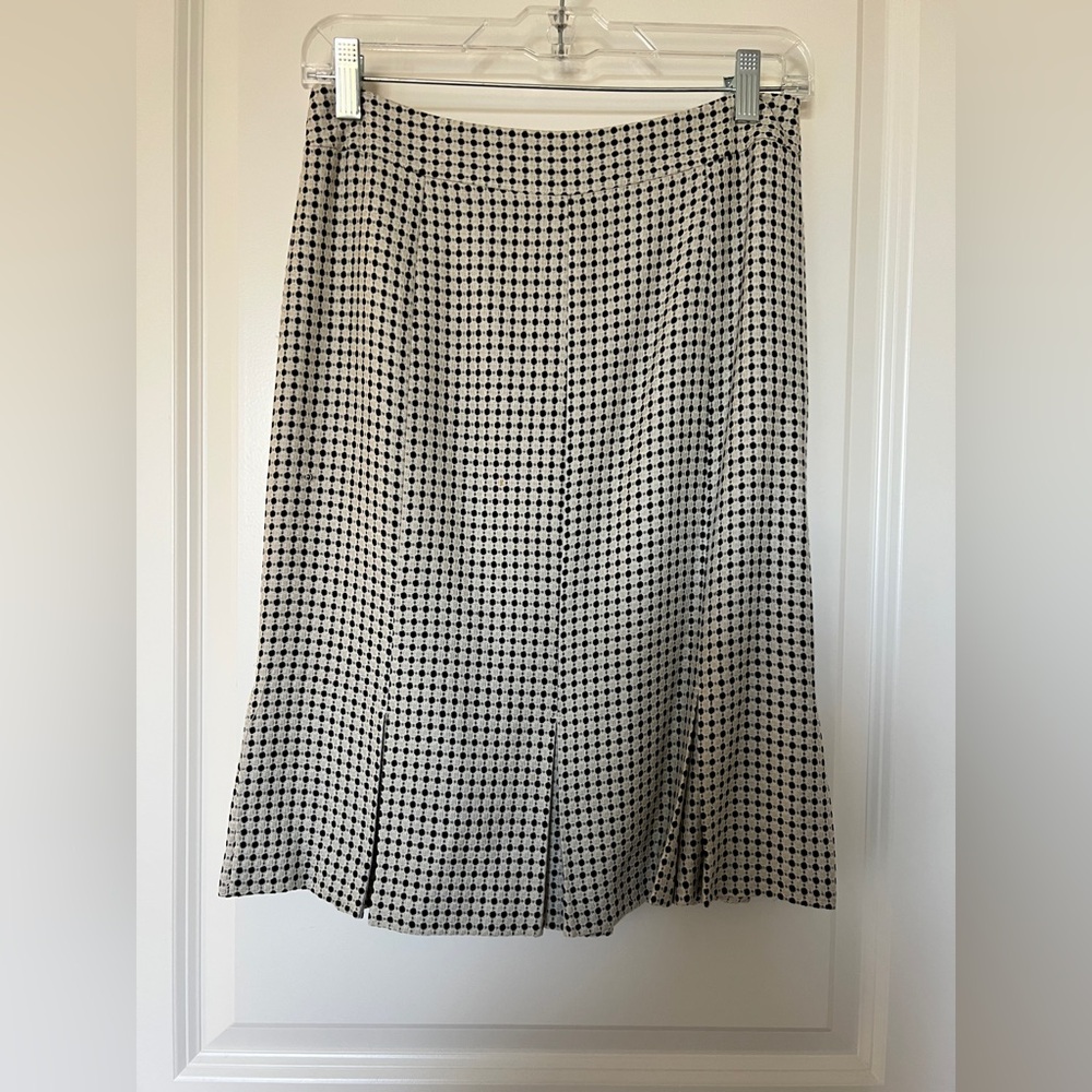 Ann Taylor Loft Black and White Patterned Skirt
